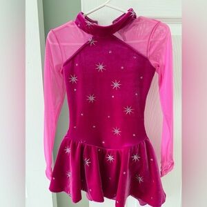 Mondor Mock Neck Glitter Figure Skating Dress 2764 - North Star Size 4-6 youth